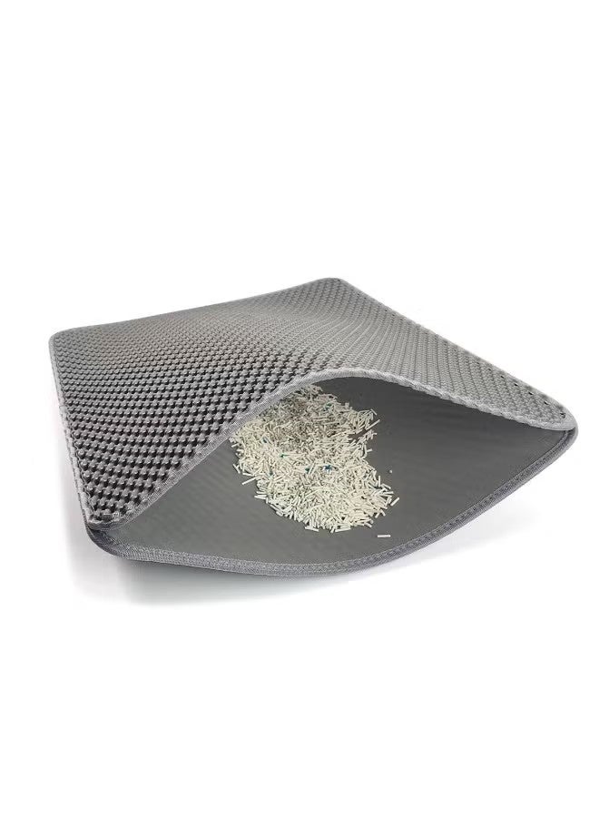 OMEVE Double Layer Honeycomb Cat Litter Tray Mat, Pet Litter Mat for Cats with Urine & Waterproof, Abrasion-Resistant, Non-Toxic Material for Litter Tray Area (60 x 45 cm, Grey) - Image 3